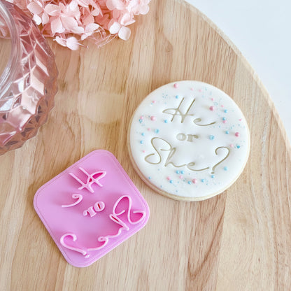 “He or She?” Fondant Stamp