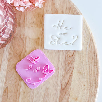 “He or She?” Fondant Stamp