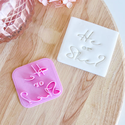 “He or She?” Fondant Stamp