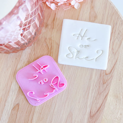 “He or She?” Fondant Stamp