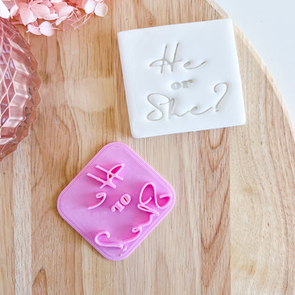 “He or She?” Fondant Stamp