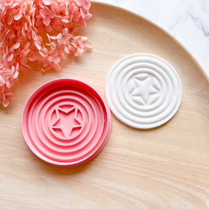 Captain America Shield Cookie Cutter & Stamp