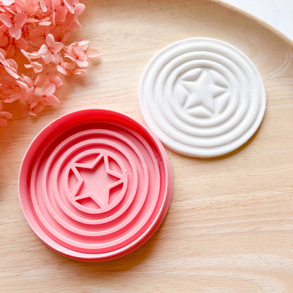 Captain America Shield Cookie Cutter & Stamp