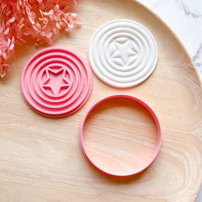 Captain America Shield Cookie Cutter & Stamp