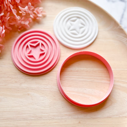 Captain America Shield Cookie Cutter & Stamp