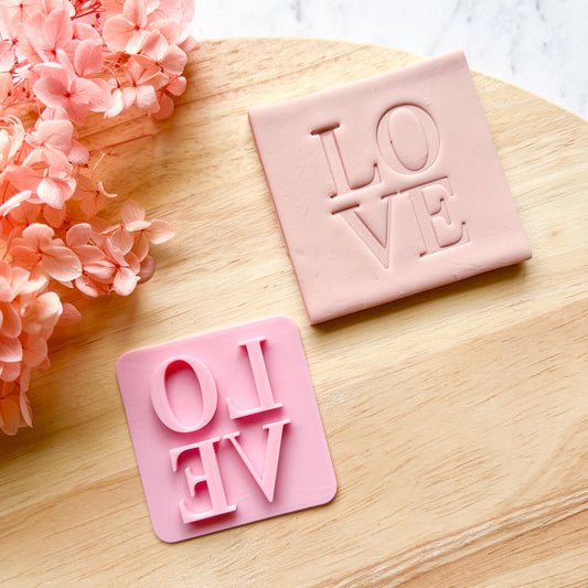 Stacked Love Fondant Stamp