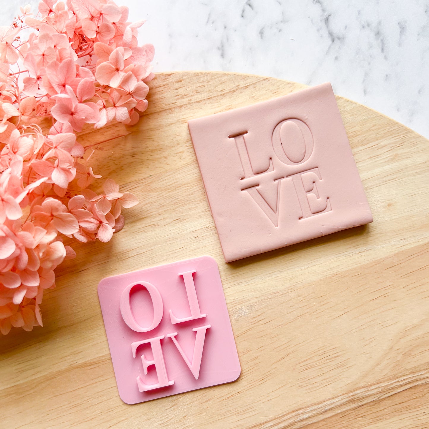Stacked Love Fondant Stamp