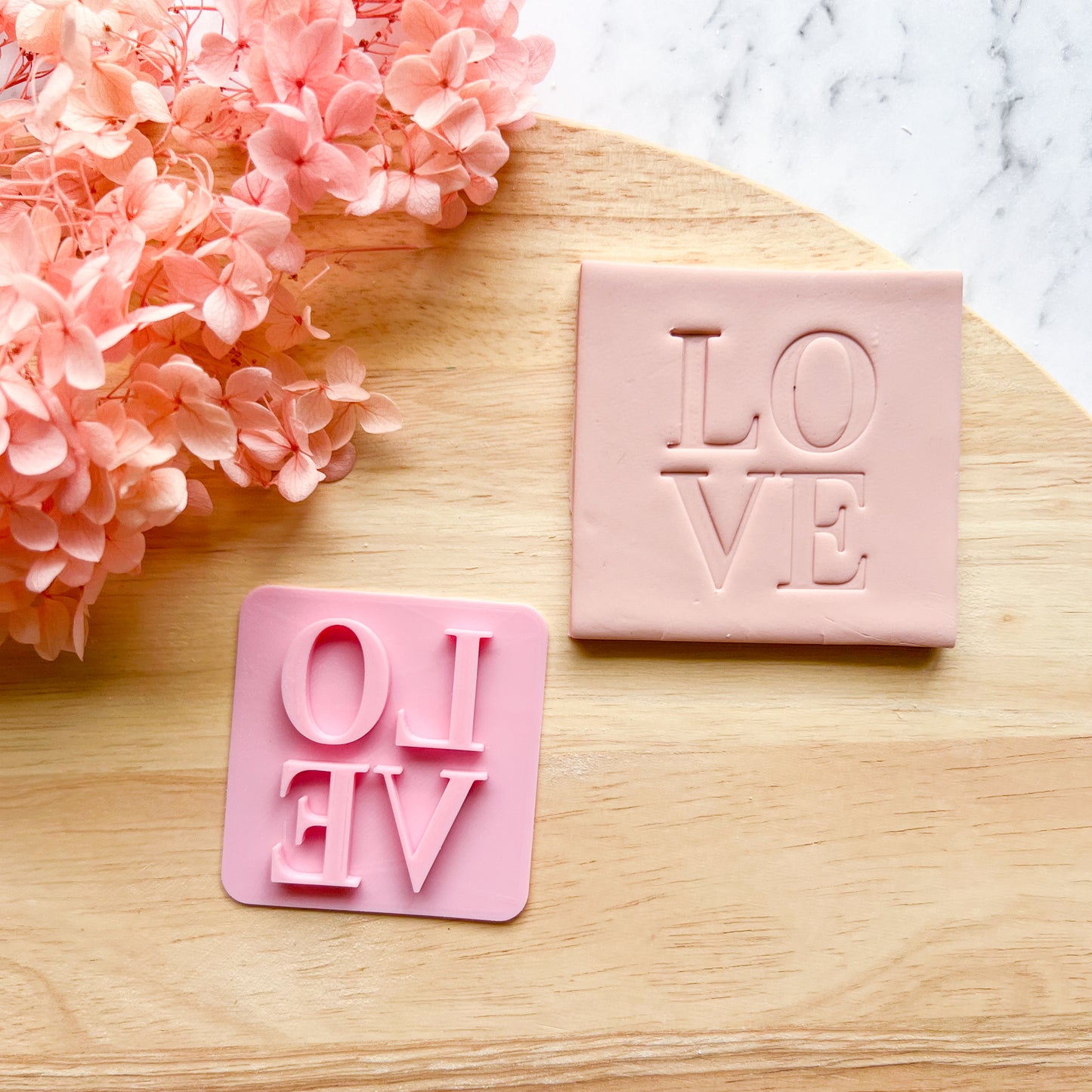 Stacked Love Fondant Stamp