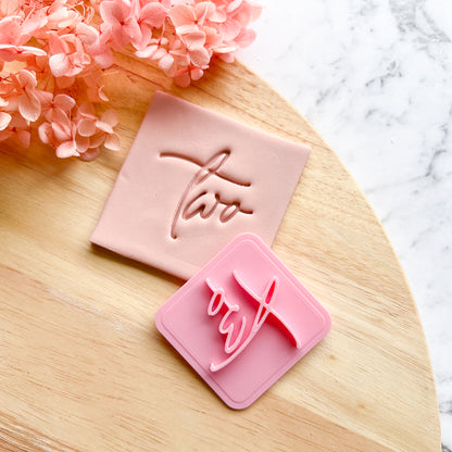 "Two" Script - Fondant Stamp