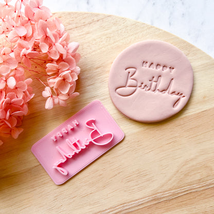 "Happy Birthday Font #1" Fondant Stamp