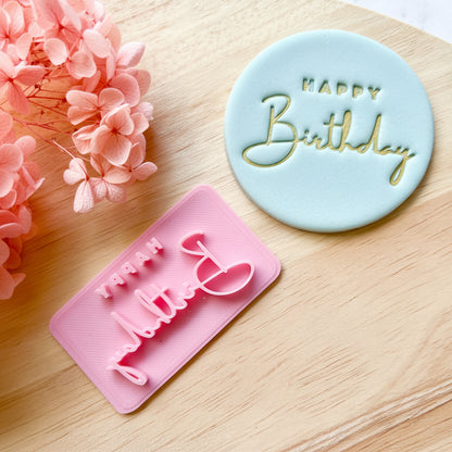 "Happy Birthday Font #1" Fondant Stamp