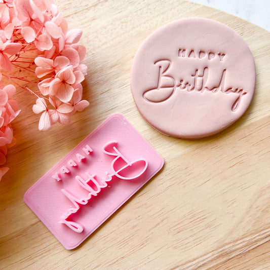 Happy Birthday Font #1 - Fondant Stamp