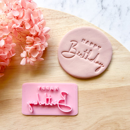 "Happy Birthday Font #1" Fondant Stamp