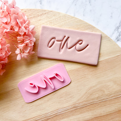 "One Script Font" Fondant Stamp