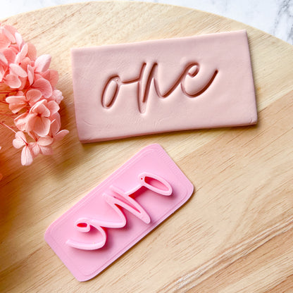 "One Script Font" Fondant Stamp