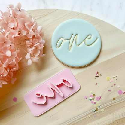 "One Script Font" Fondant Stamp