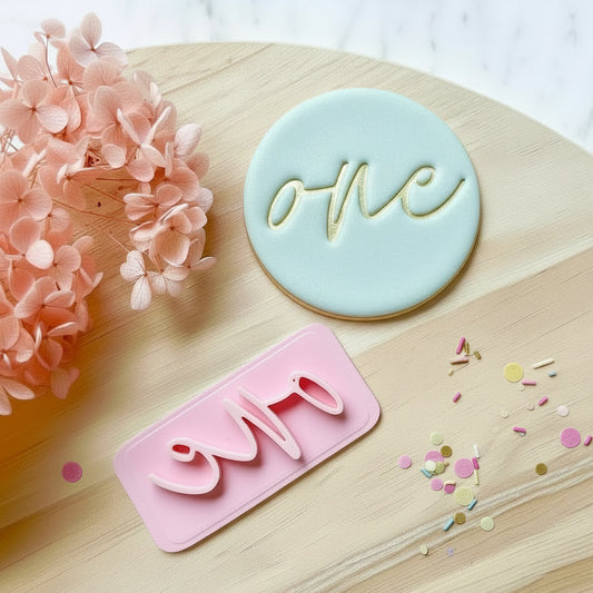 "One Script Font" Fondant Stamp