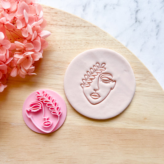 Pretty Face Stamp #2 Fondant Stamp