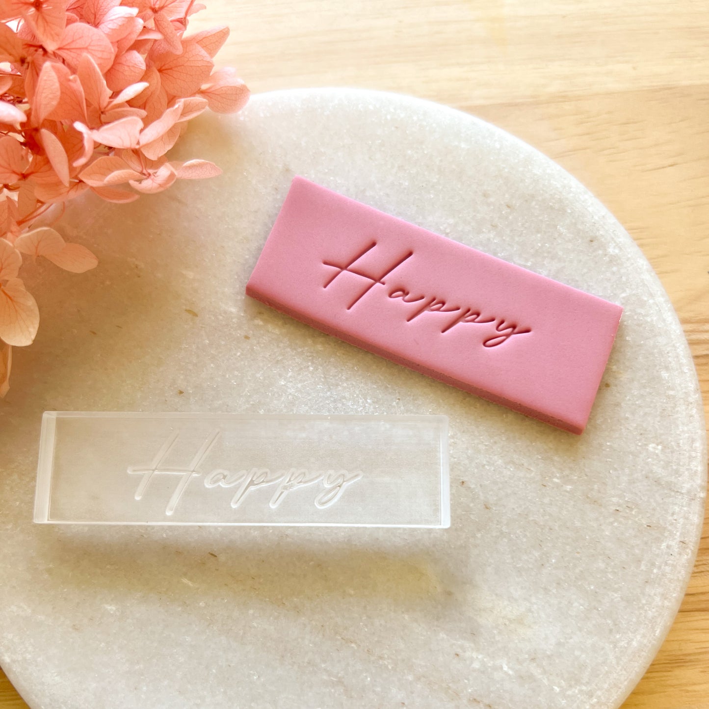 Happy - Acrylic Text Stamp DISCONTINUED