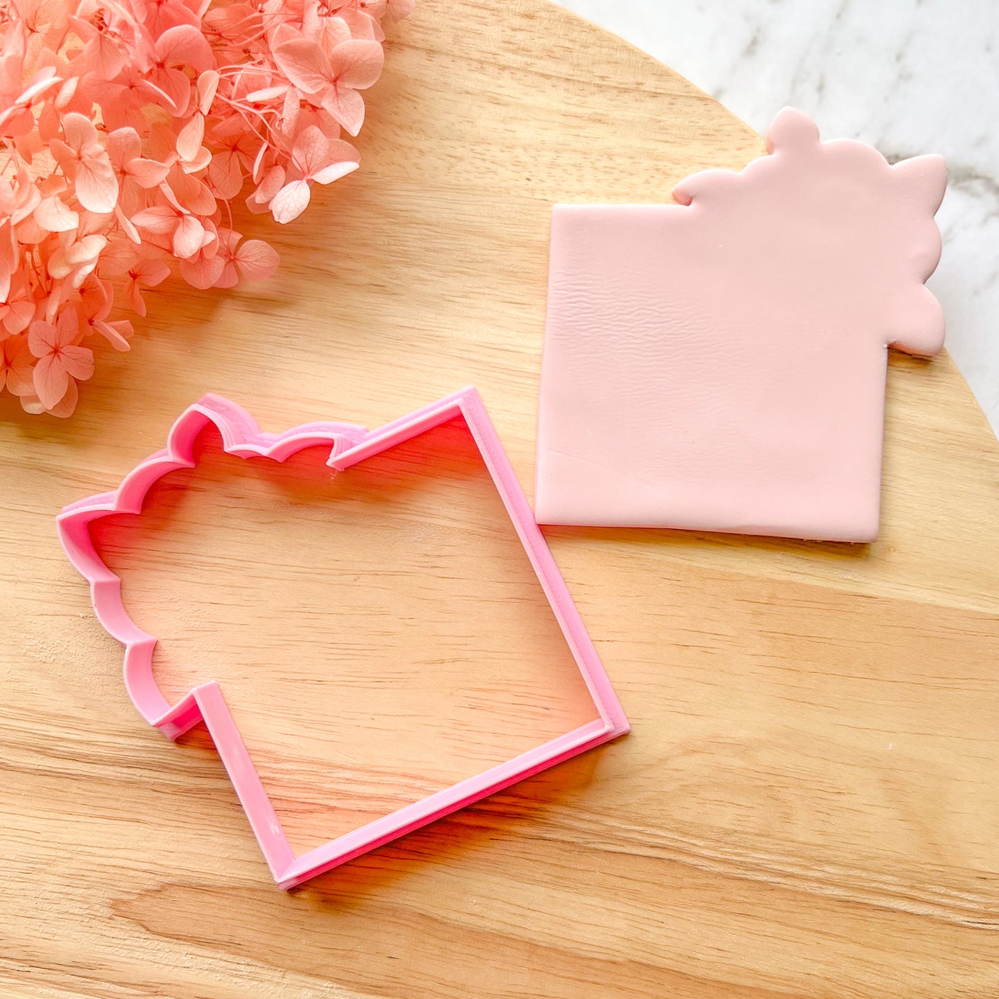 Square with Floral Border Cookie Cutter